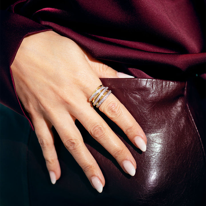 Virtue The Three Row Diamond Ring