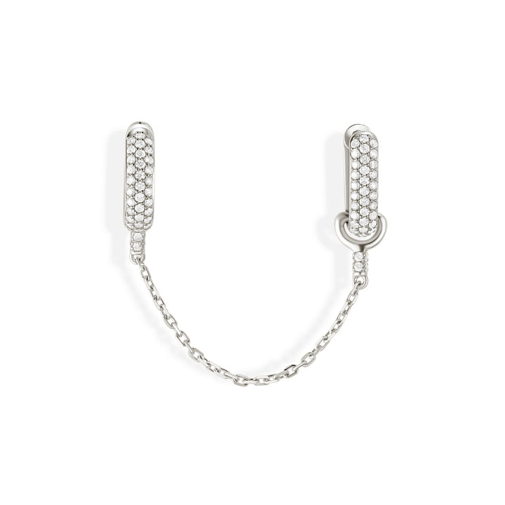 Silhouette The Ear Cuff with Silhouette 12mm Earring - White Gold