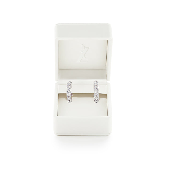 The Hoop Full Diamond Dazzling in White Gold