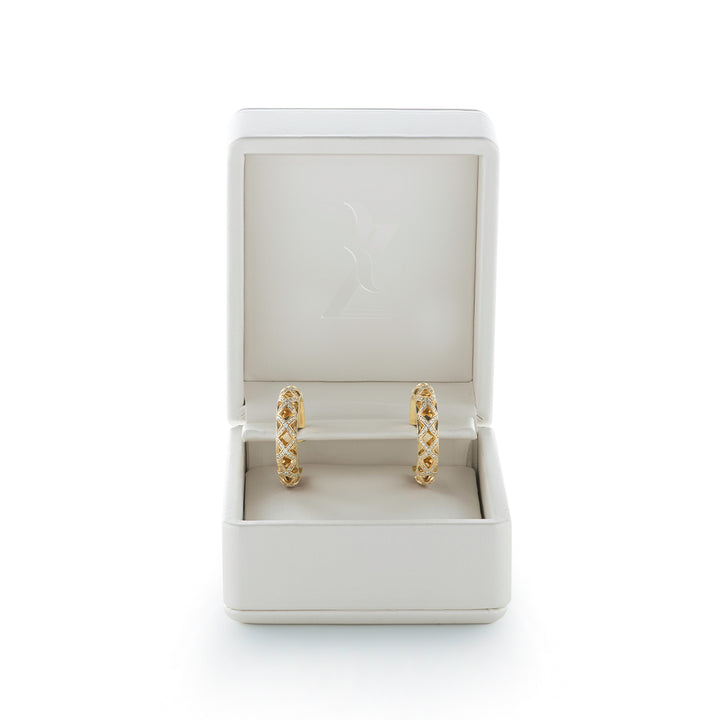 The Hoop Full Diamond Dazzling in Yellow Gold