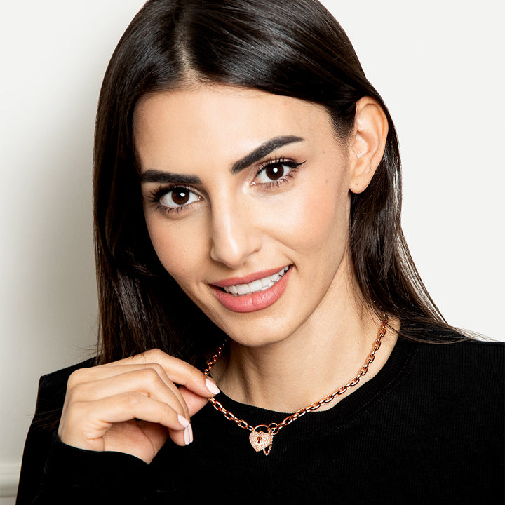 Un-Lock-It The Necklace Full Diamond Rose Gold