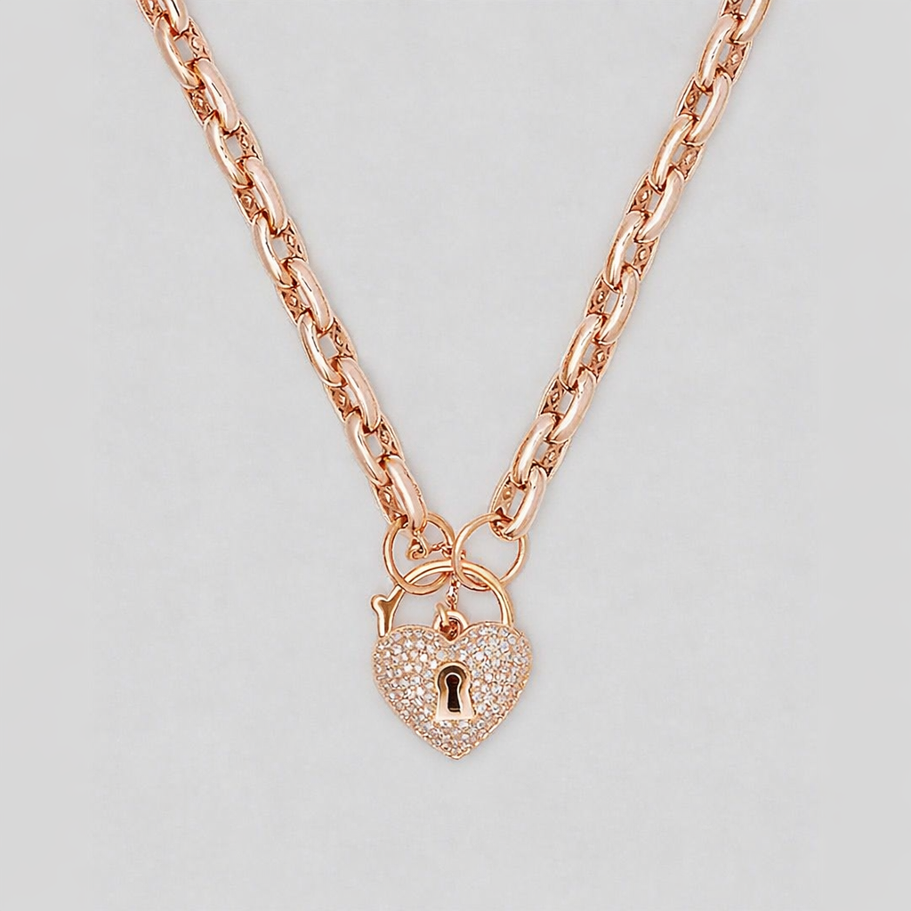 Un-Lock-It The Necklace Full Diamond Rose Gold