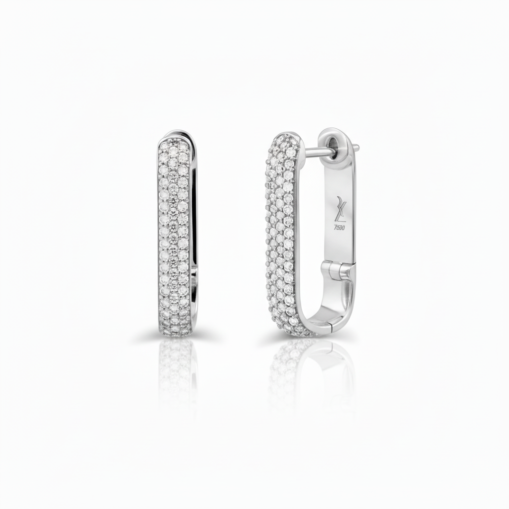 Silhouette 21mm Earrings - White Gold Edition