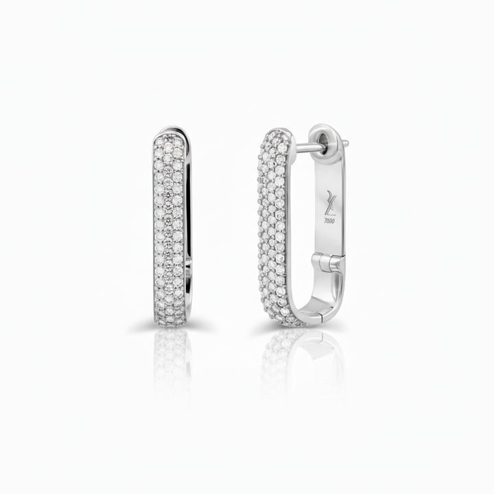 Silhouette 21mm Earrings - White Gold Edition