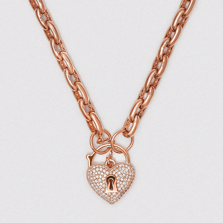 Un-Lock-It The Necklace Full Diamond Rose Gold