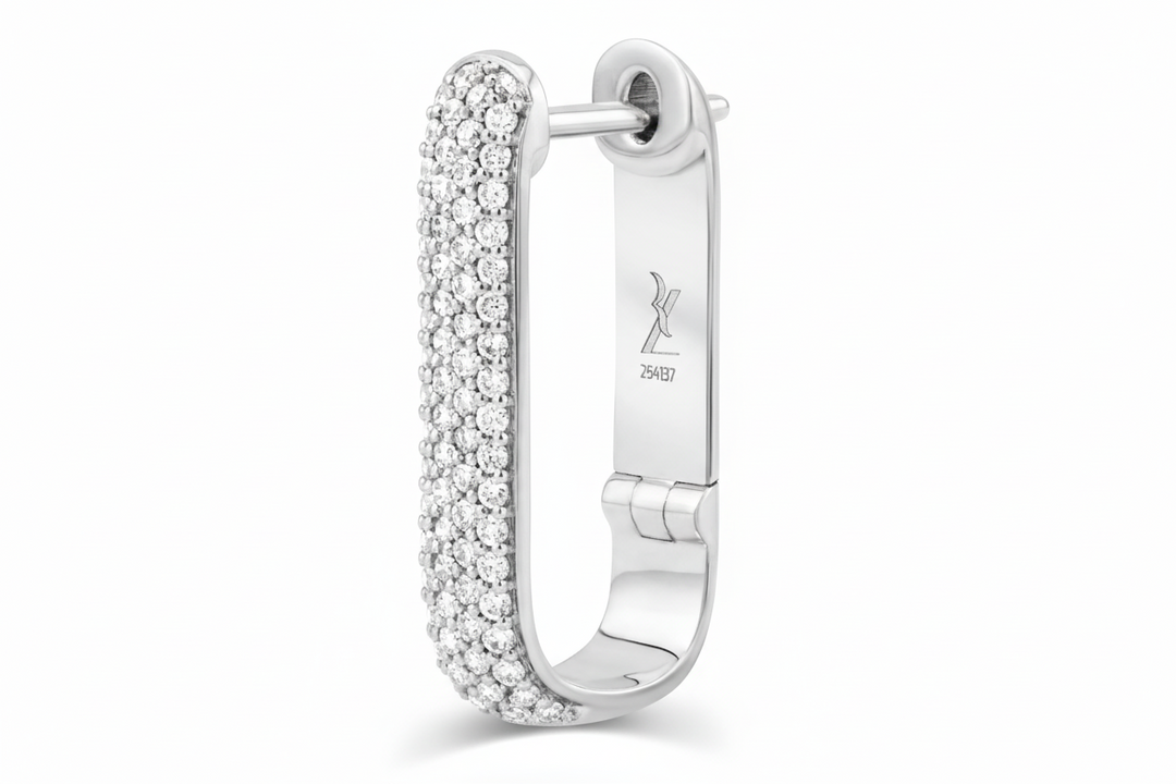 Silhouette 21mm Earrings - White Gold Edition