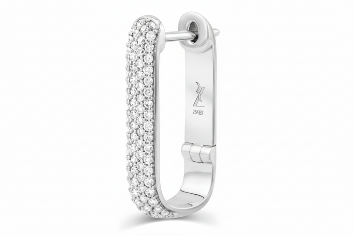 Silhouette 21mm Earrings - White Gold Edition