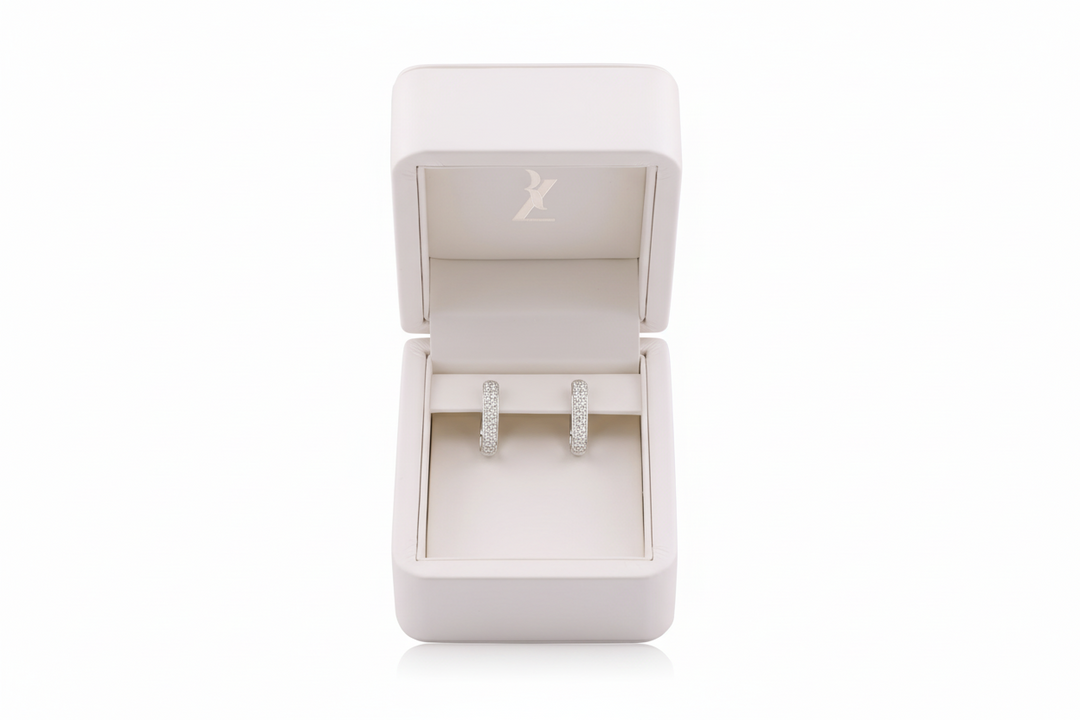 Silhouette 21mm Earrings - White Gold Edition