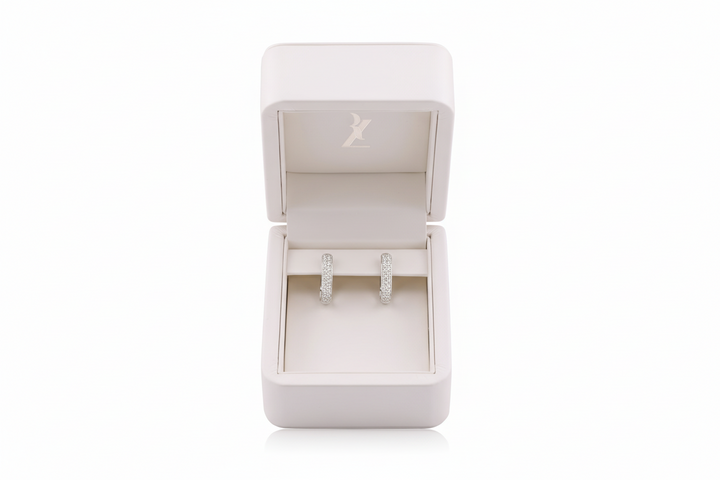 Silhouette 21mm Earrings - White Gold Edition