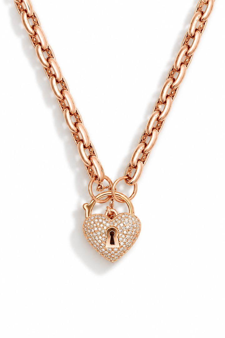 Un-Lock-It The Necklace Full Diamond Rose Gold