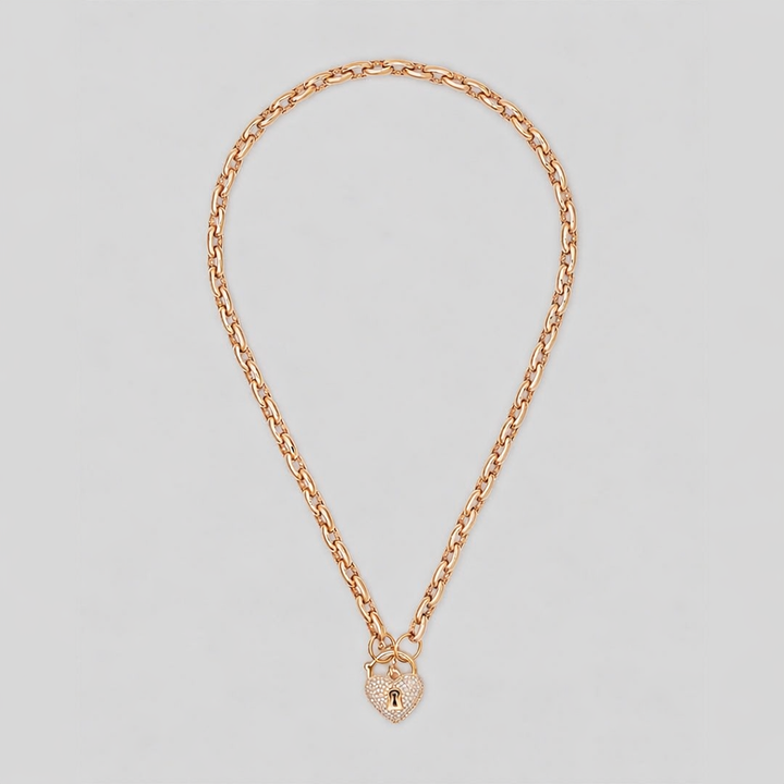 Un-Lock-It The Necklace Full Diamond Rose Gold