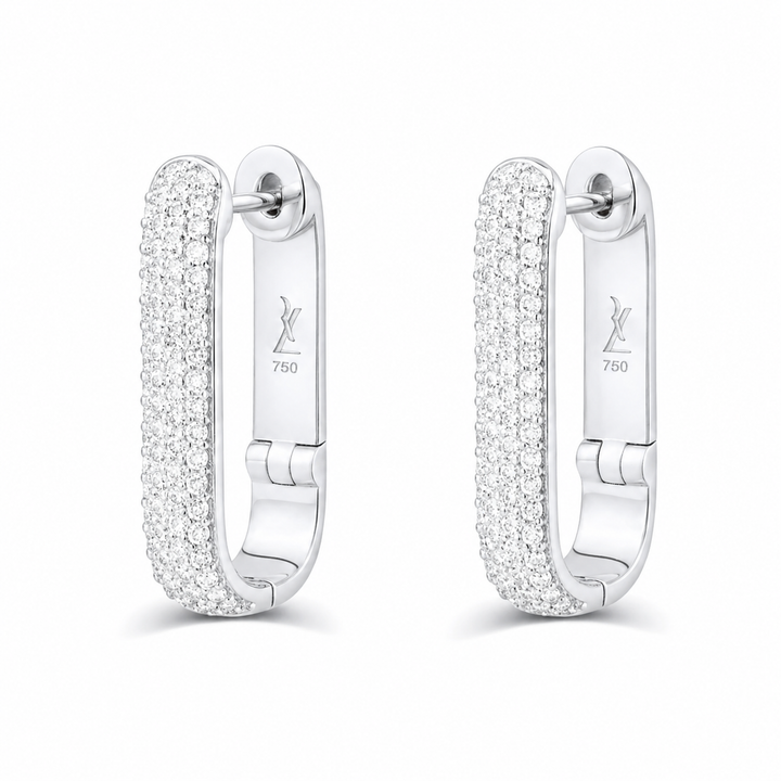 Silhouette 21mm Earrings - White Gold Edition