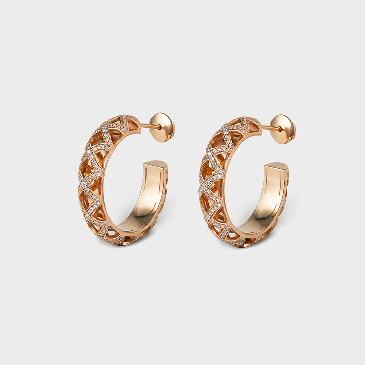 The Hoop Full Diamond Dazzling In Rose Gold